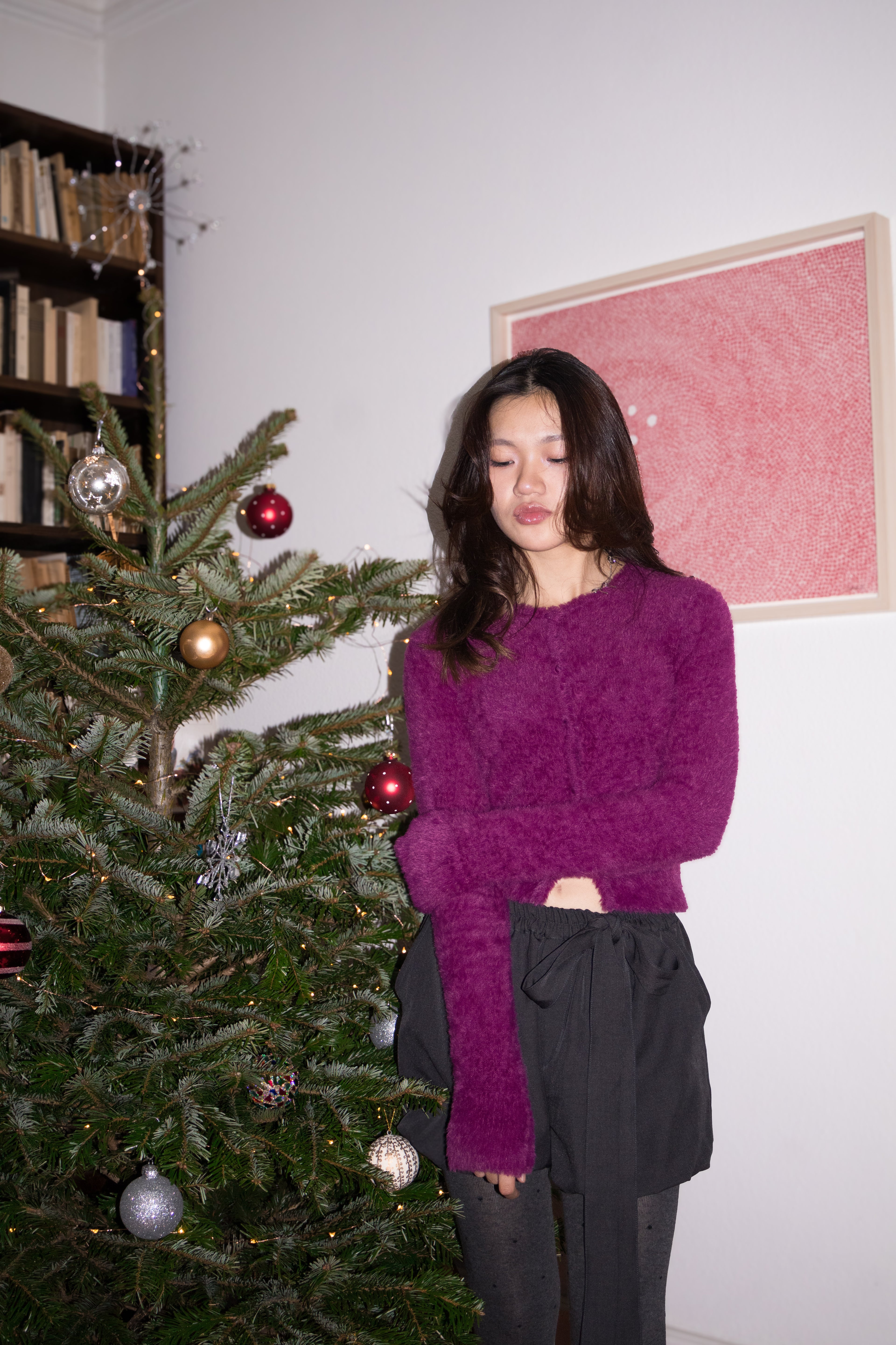 Soft Furry Cardigan (Purple)