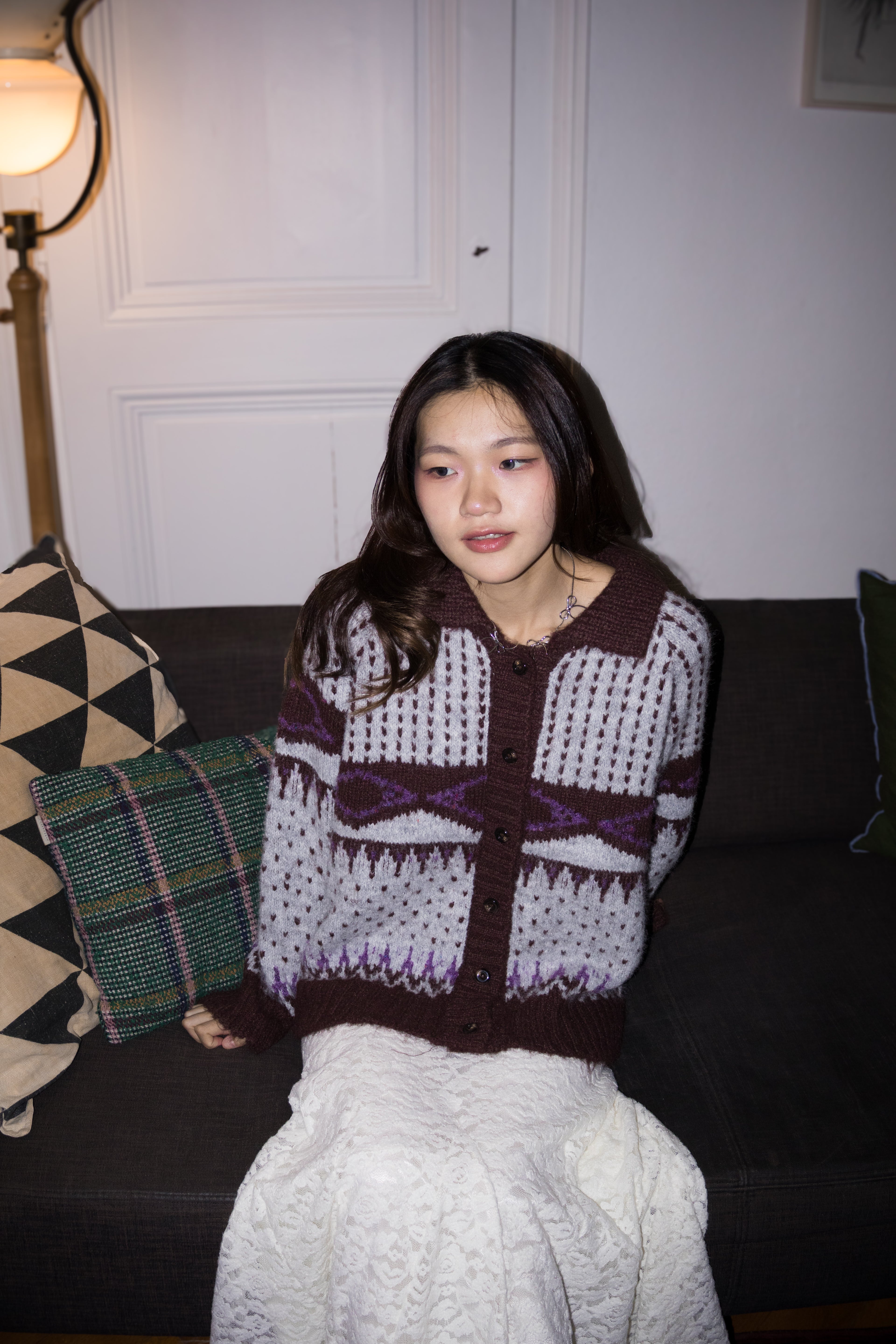 Mohair Nordic Cardigan (Brown)