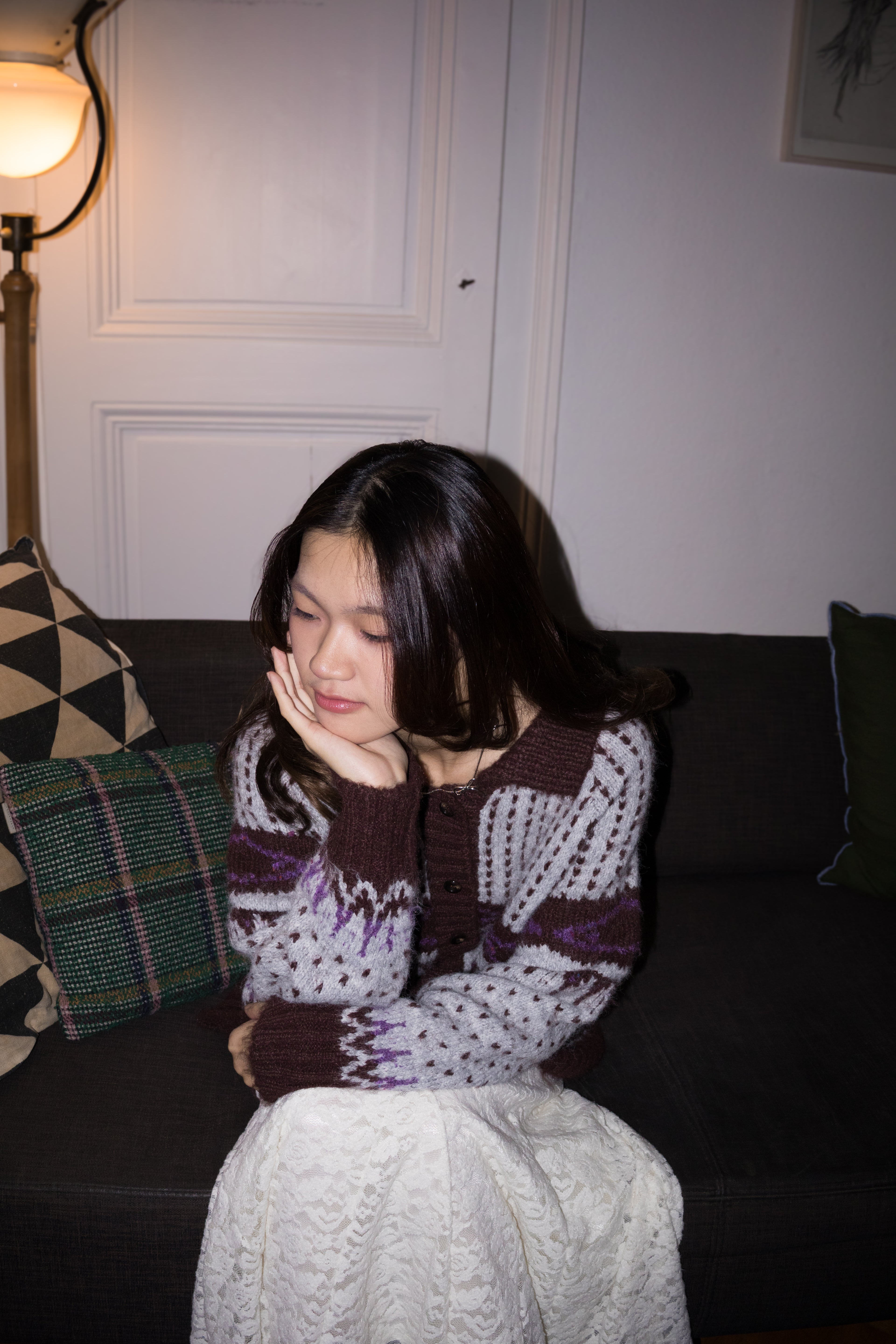 Mohair Nordic Cardigan (Brown)