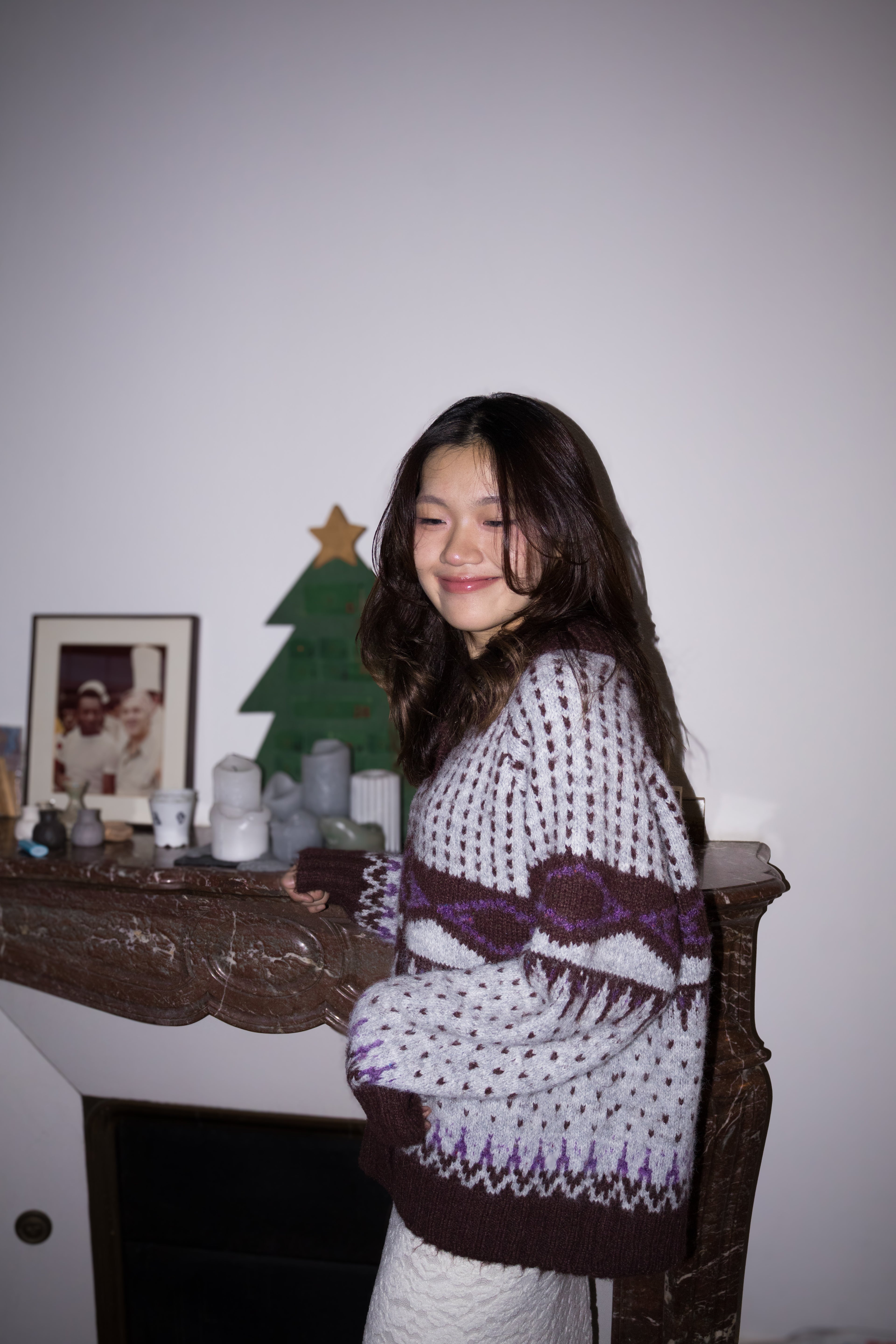 Mohair Nordic Cardigan (Brown)