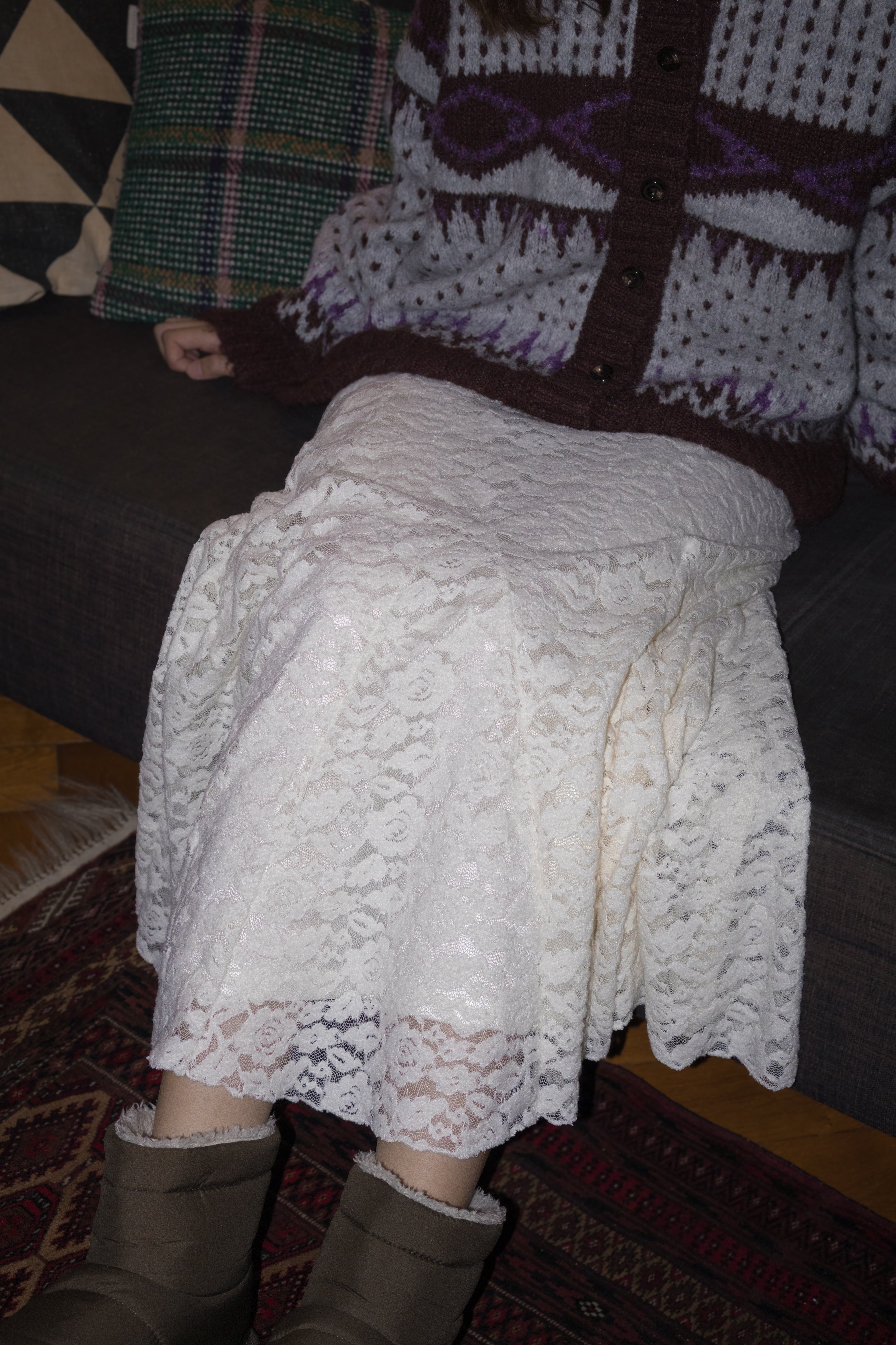 White Rosey Long Skirt