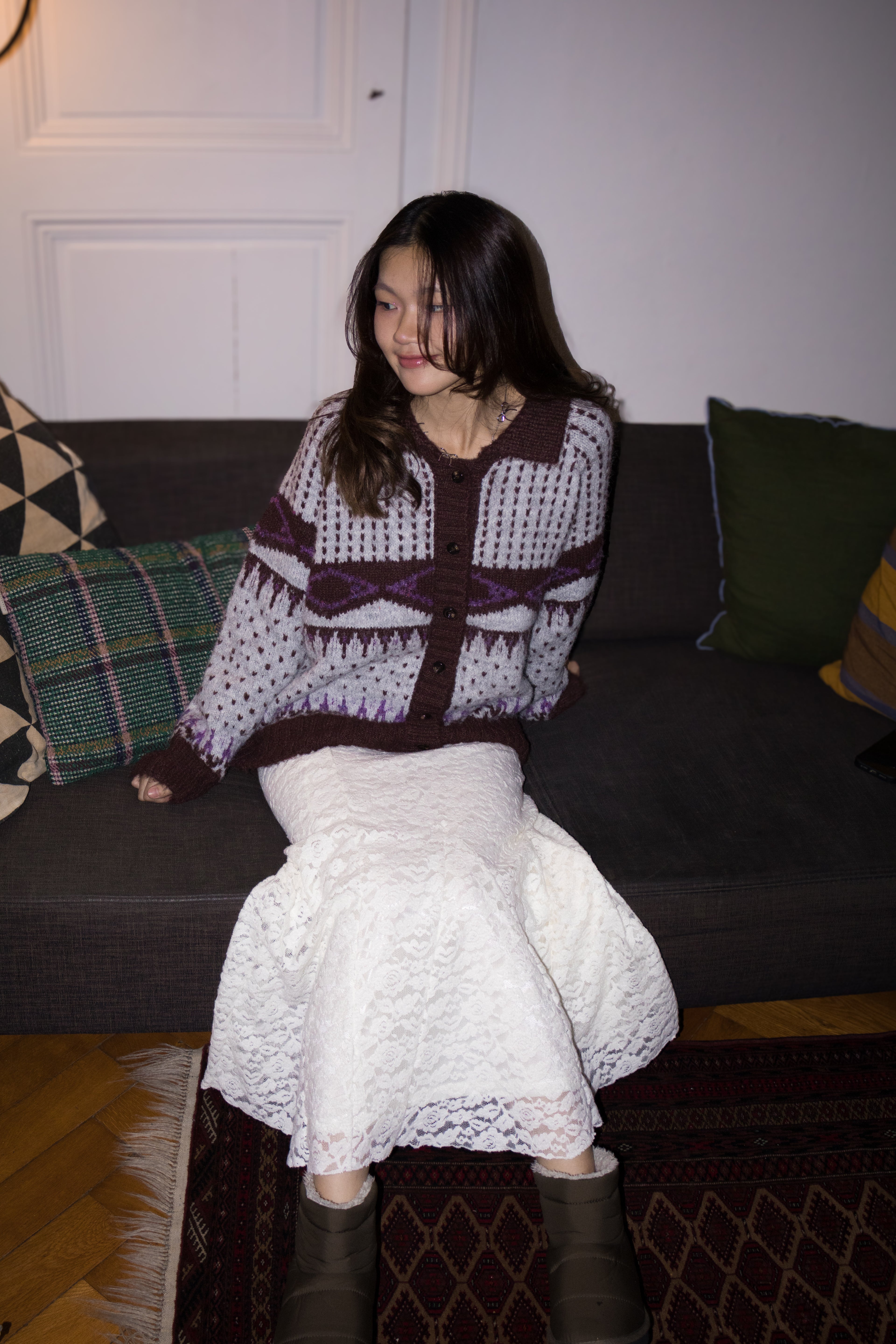 White Rosey Long Skirt