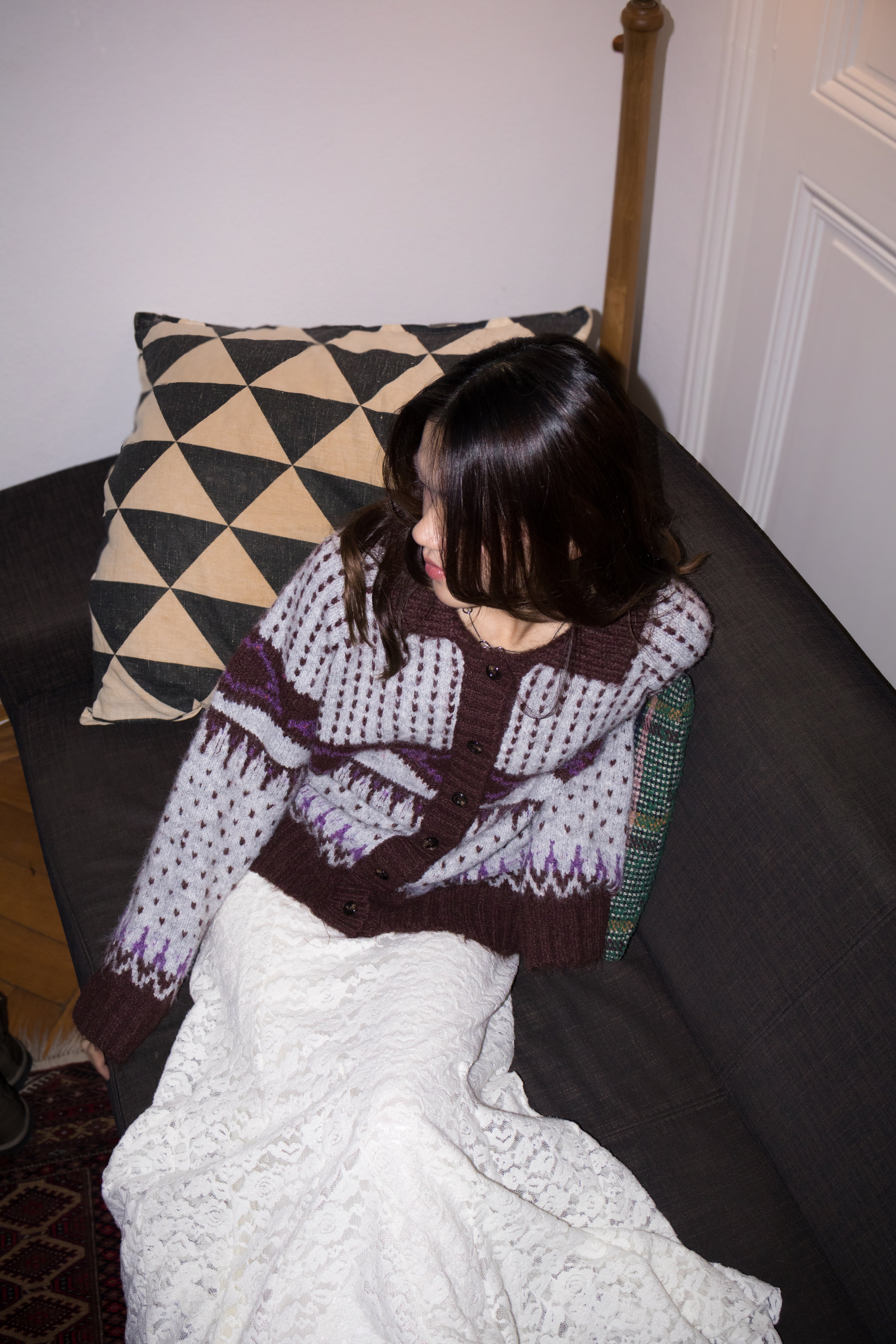 Mohair Nordic Cardigan (Brown)