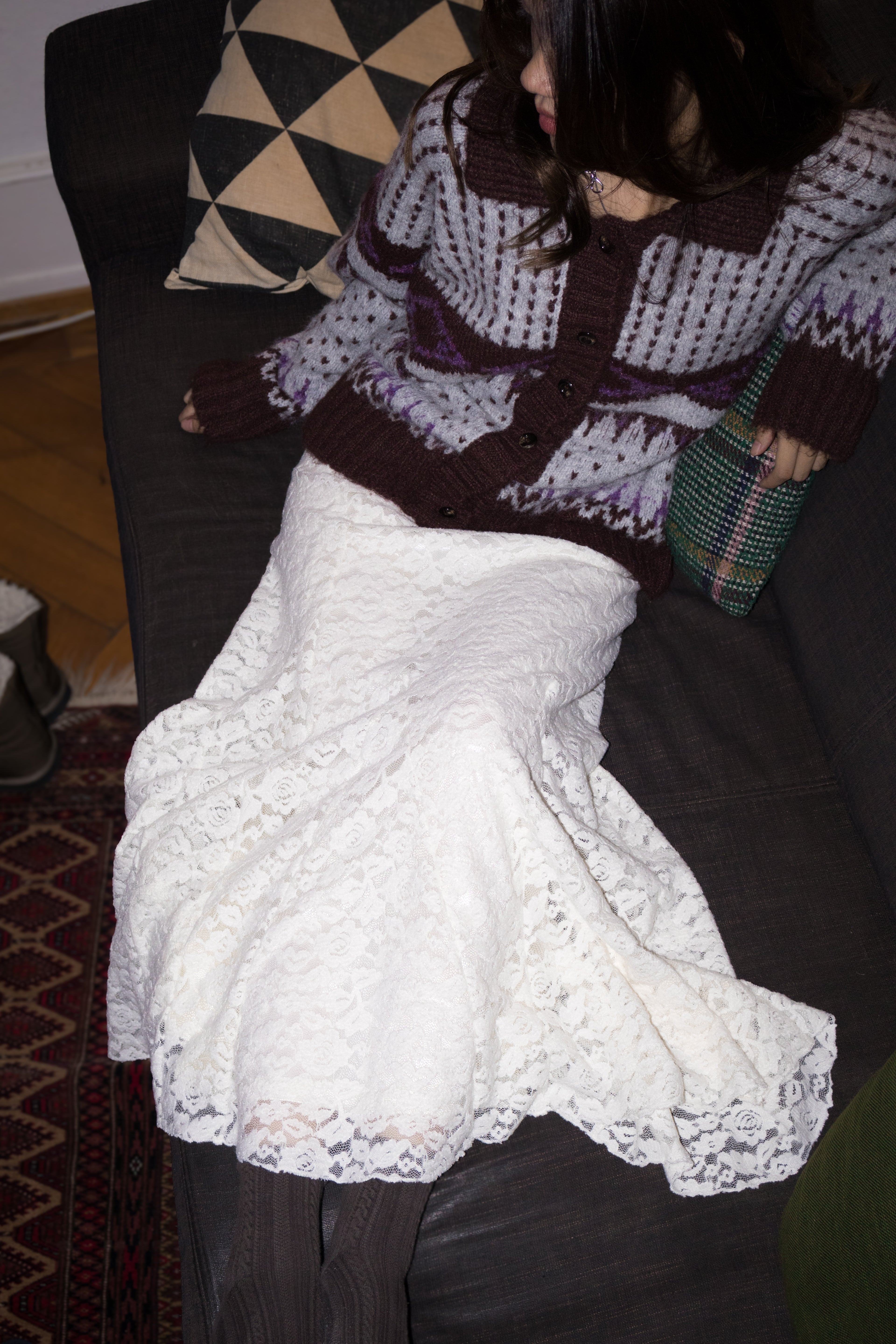 White Rosey Long Skirt