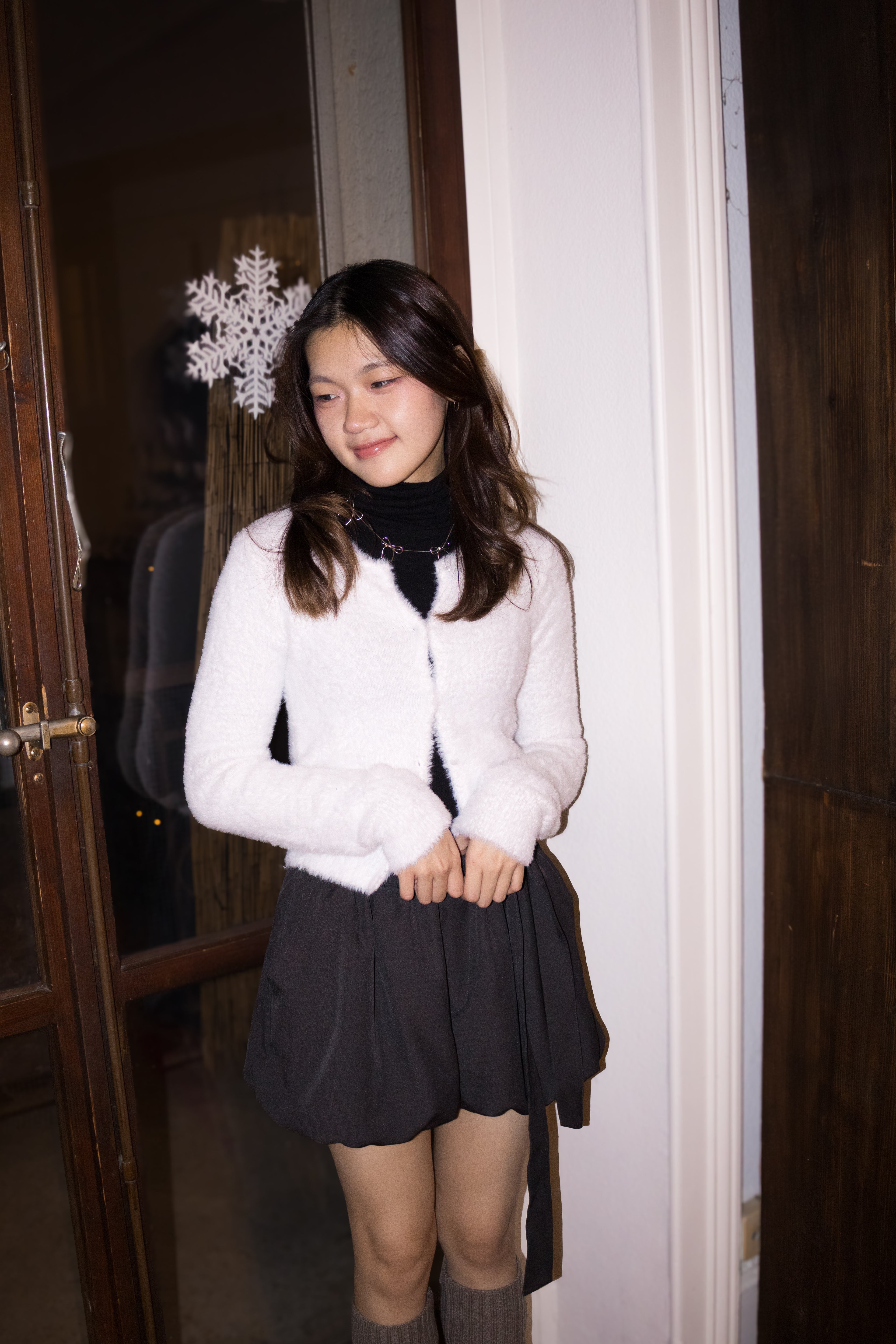 Soft Furry Cardigan (White)