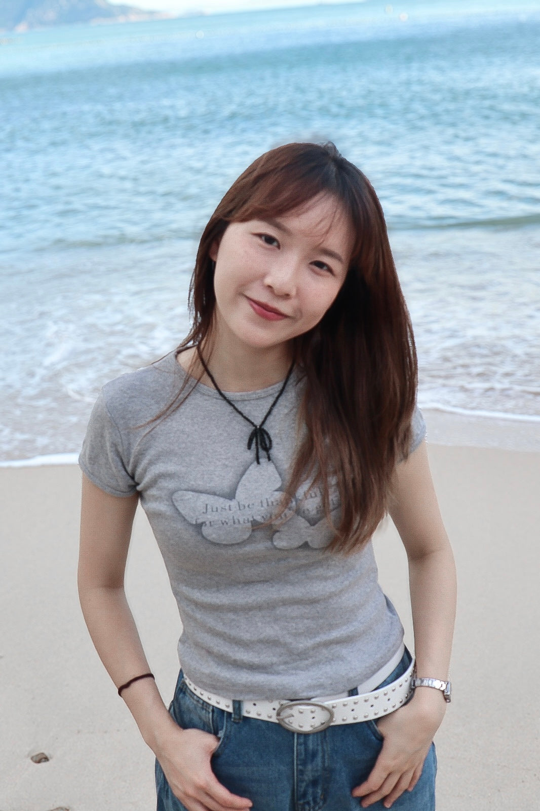 Butterfly Slim-Cut Tee ( Grey )