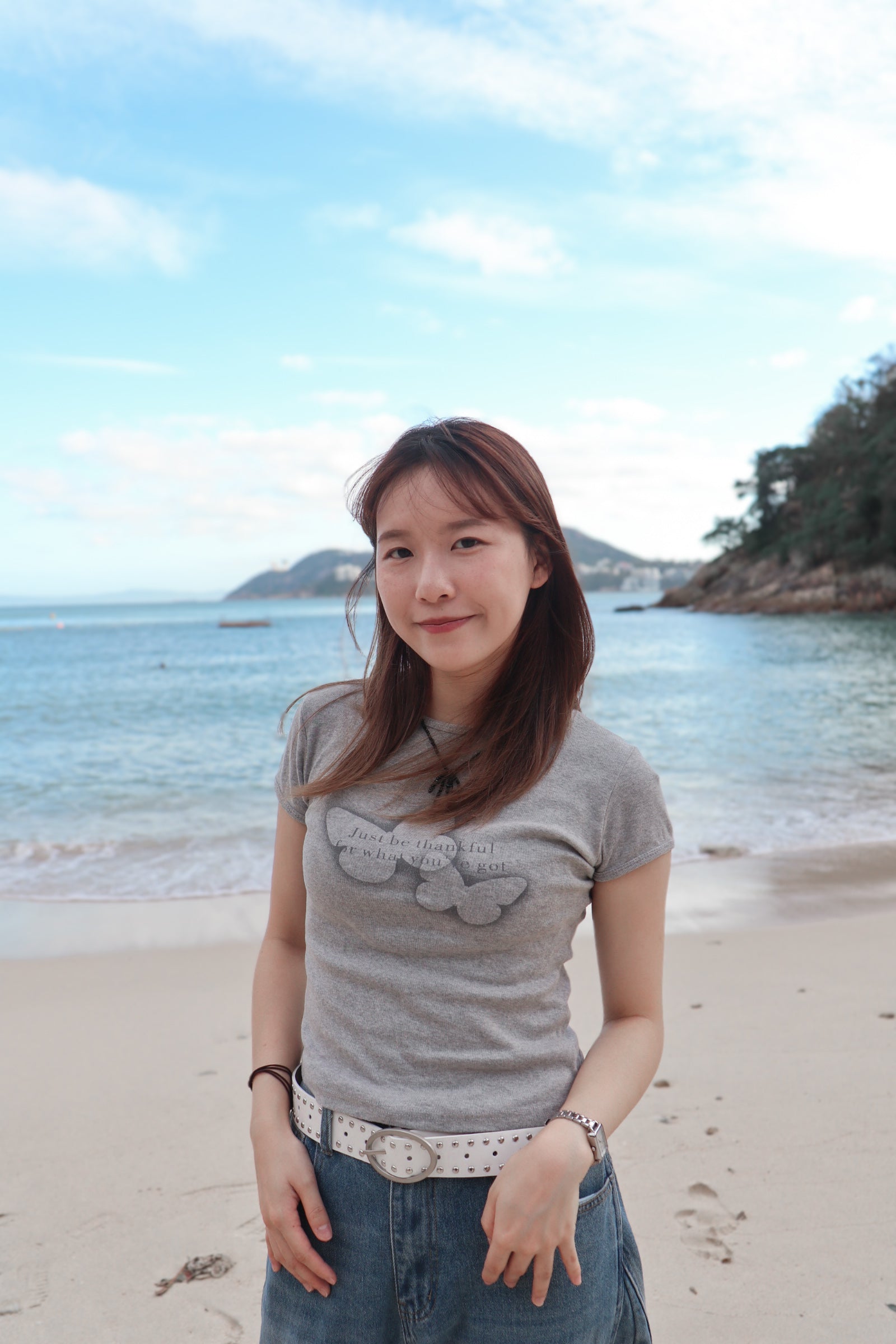 Butterfly Slim-Cut Tee ( Grey )