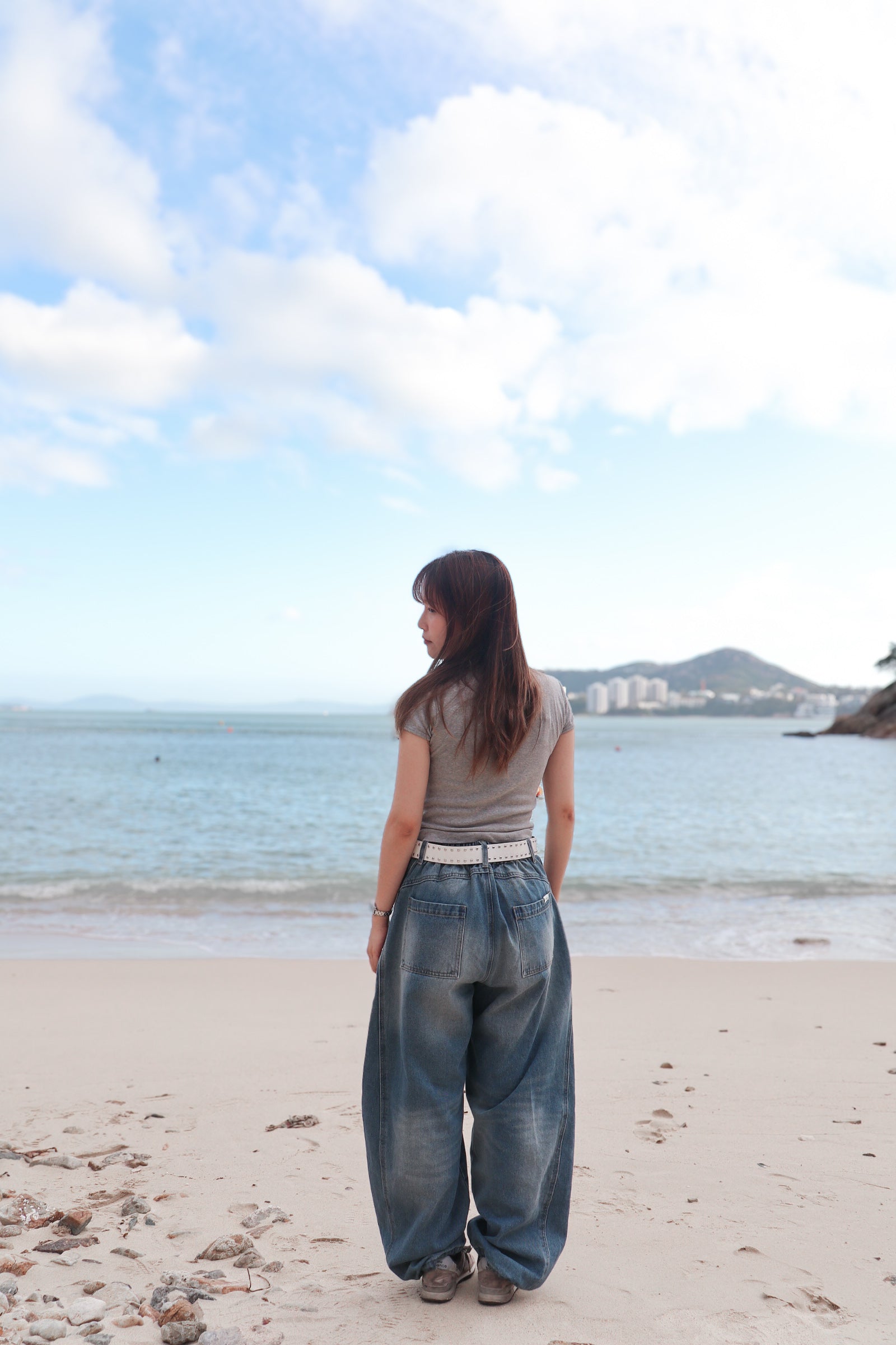 Side Barrel Jeans ( Blue Denim )