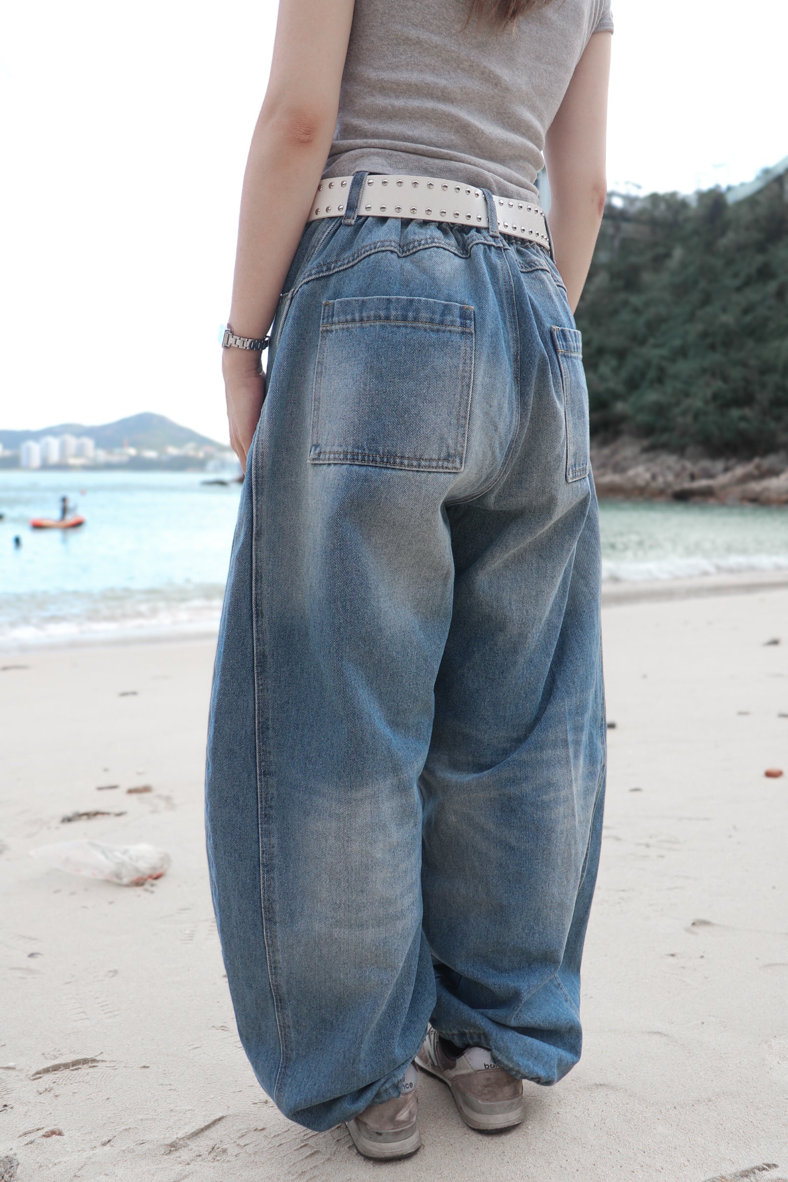 Side Barrel Jeans ( Blue Denim )