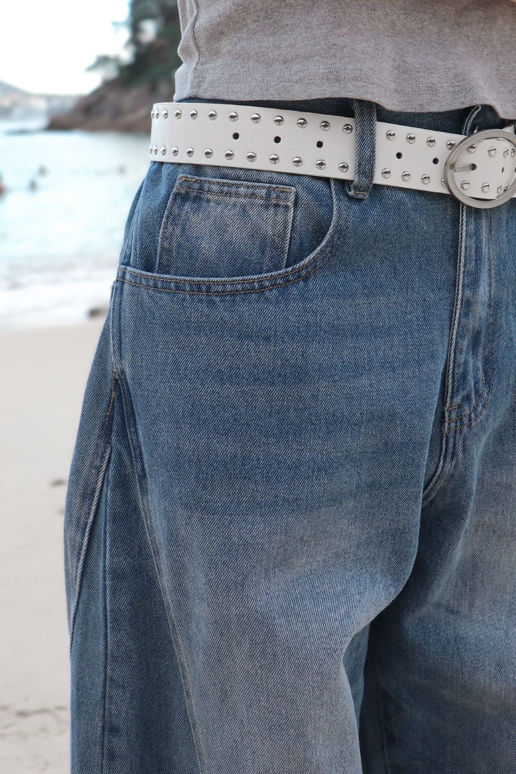 Side Barrel Jeans ( Blue Denim )