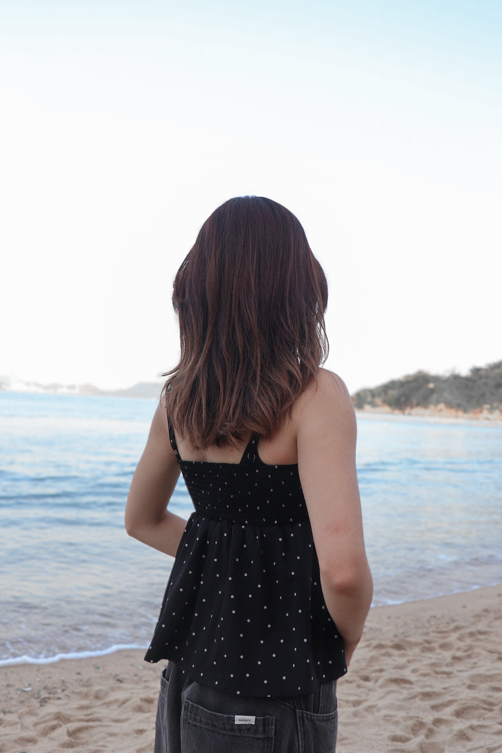 Polka Dot Top Set ( Black )