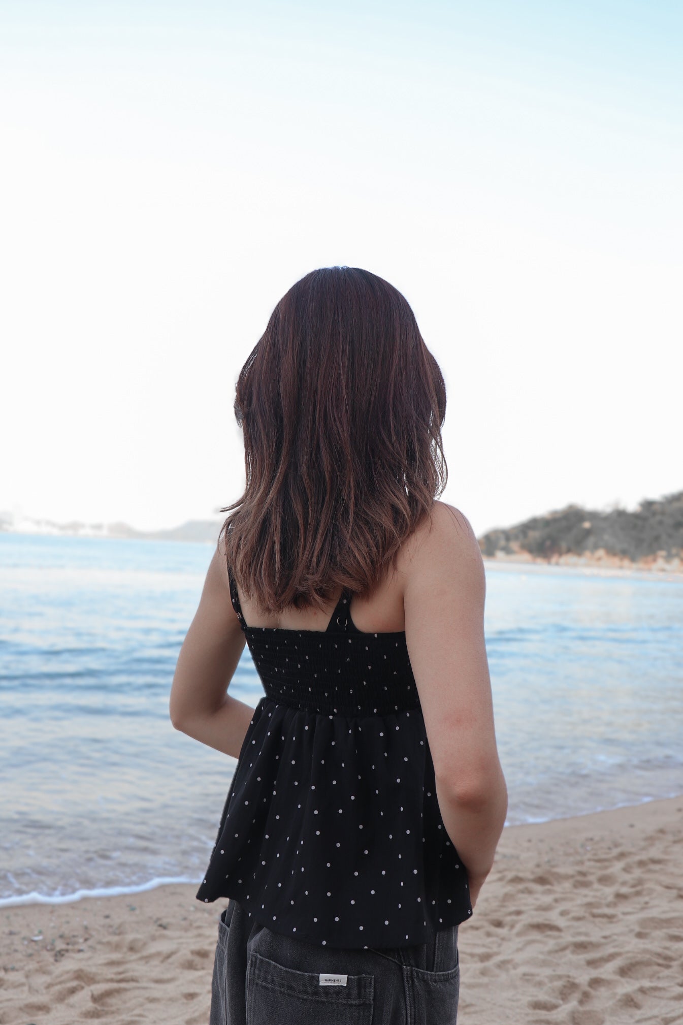 Polka Dot Top Set ( Black )