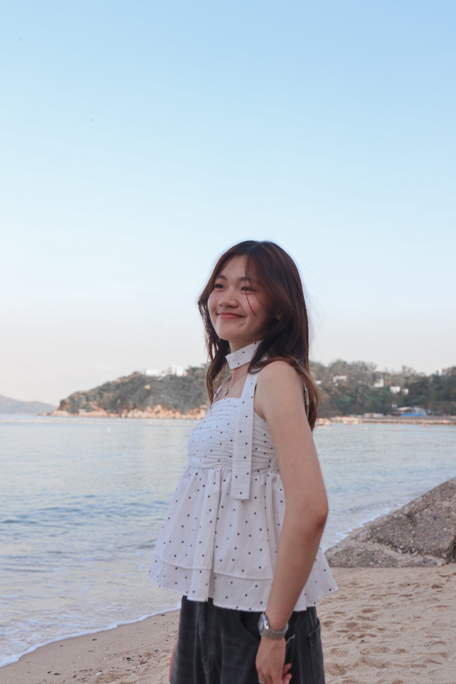 Polka Dot Top Set ( White )
