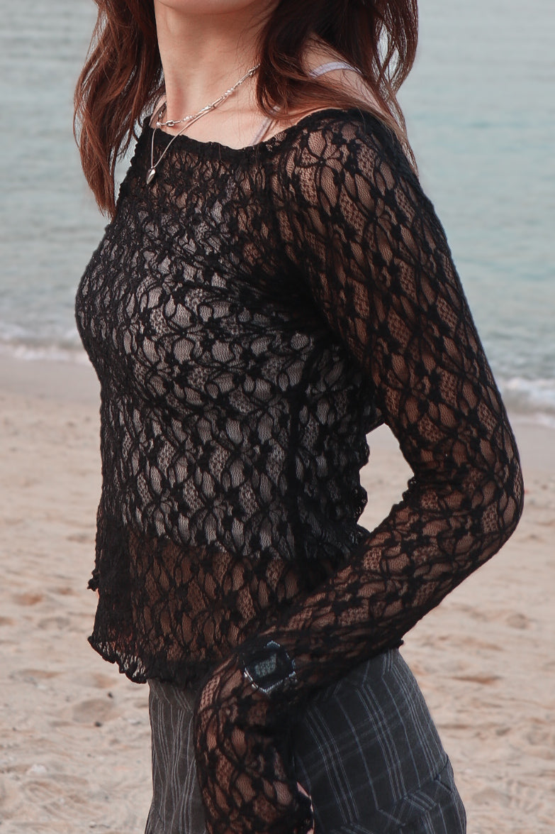 Rosey Lace Top ( Black )