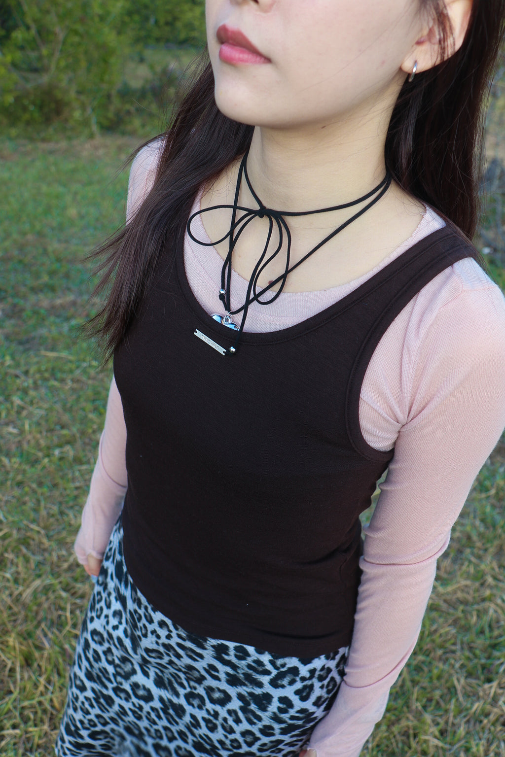 Layered Sleeveless Set (Brown)