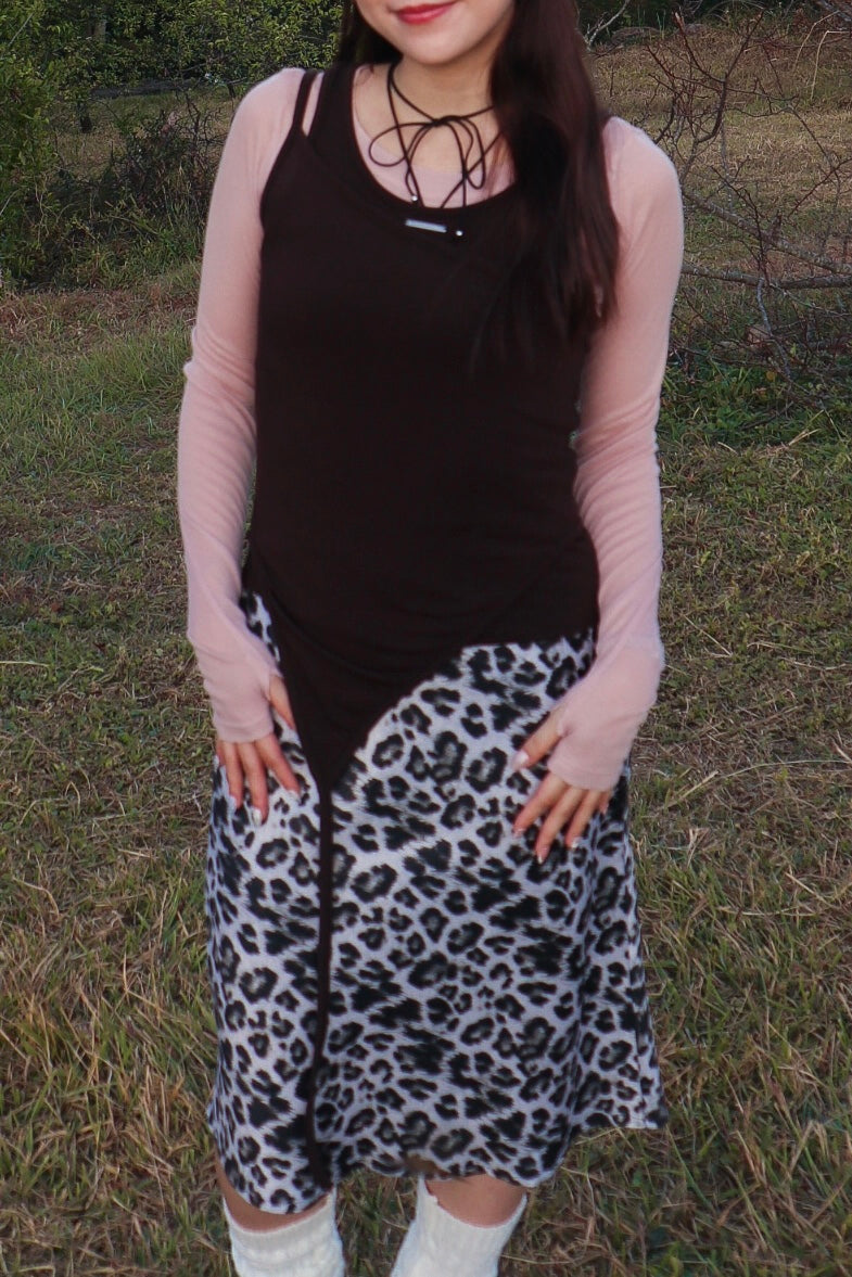 Layered Sleeveless Set (Brown)