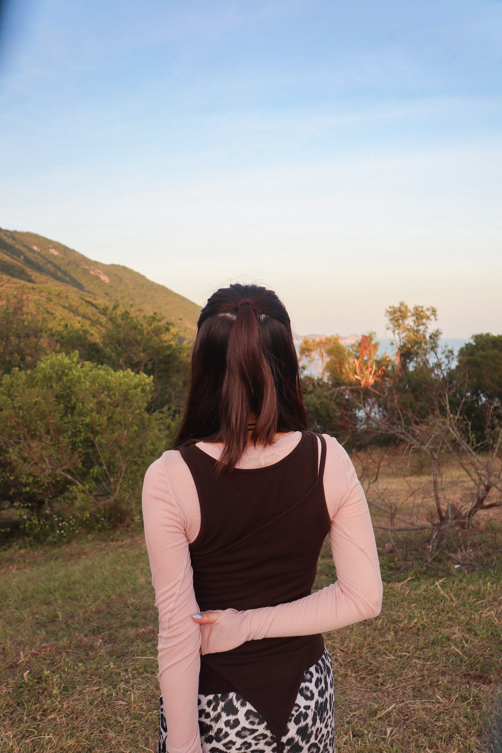 Layered Sleeveless Set (Brown)