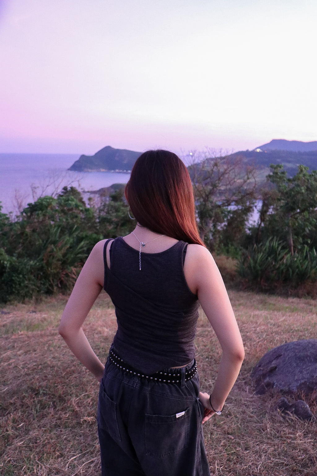 Layered Sleeveless Set (Charcoal)