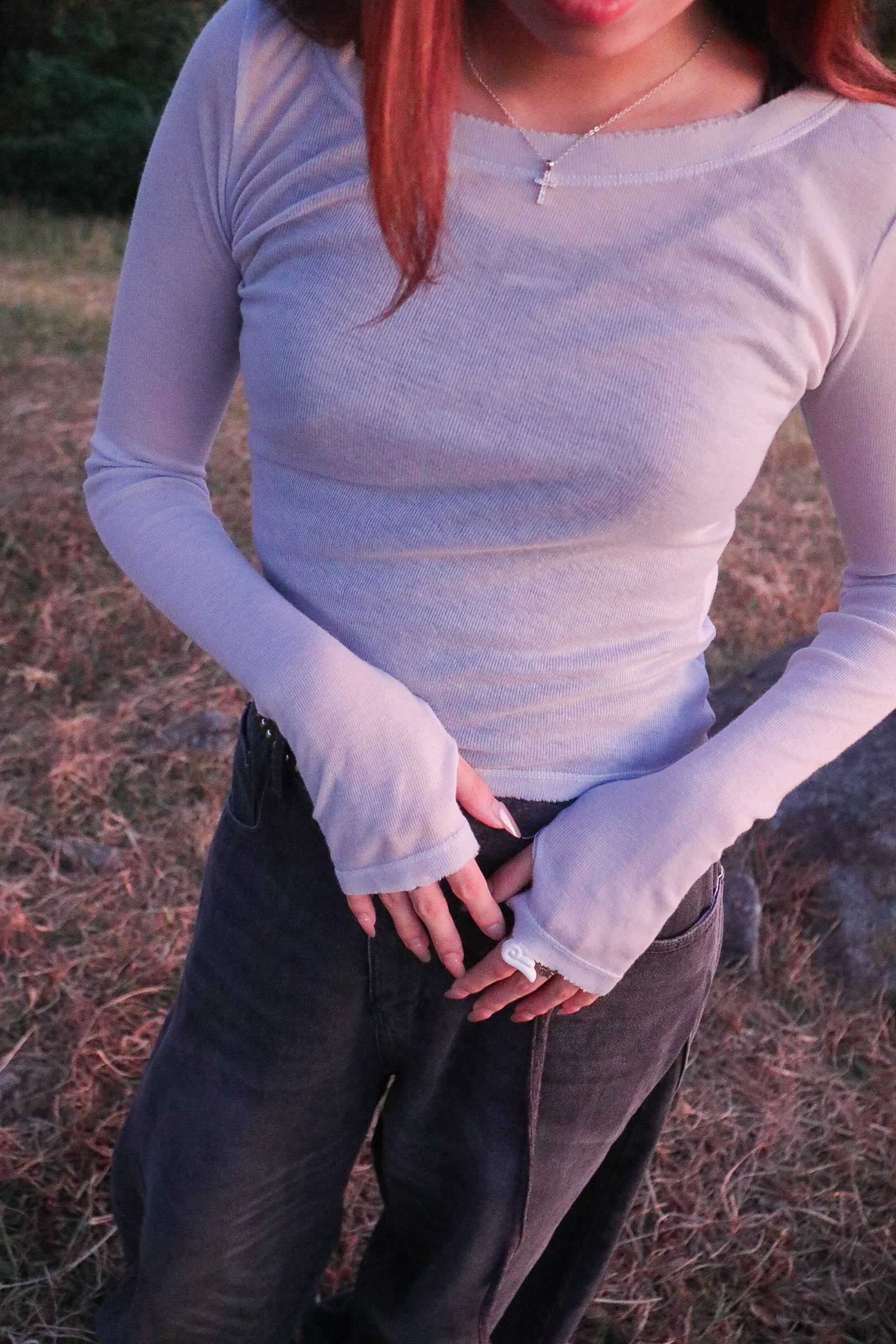 Marshmallow Sheer Top (Baby Blue)